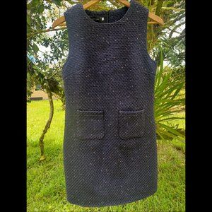 Tweed navy blue Sleeveless dress